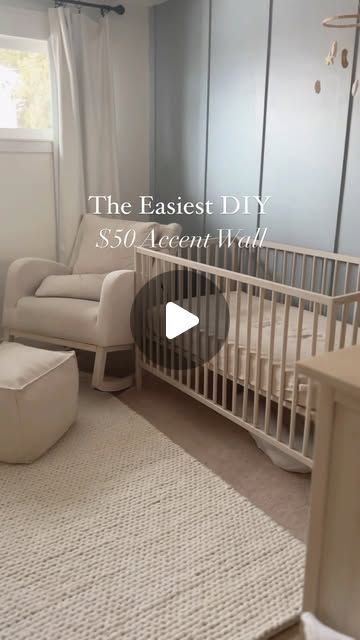 Haley Orrock on Instagram: "If you’re looking for a super simple accent wall, this one is very DIY beginner friendly!  • This adorable accent wall was one of my favorite projects we did for my son’s nursery last year. We’re turning this room into a playroom now, but this simple DIY was the way to go for a perfectly peaceful newborn bedroom 🫶🏼 • Materials used for this accent wall: 🛠️💪 - We cut the accent boards from 1/2” MDF sheets using our circular saw. - We nailed in on the wall using our nail gun.  - Then, we caulked and painted it! • Ways To Shop! 👇🏼 You can always check the link in my Bio that will take you right to my shop 🛍️ OR Comment Shop and I’ll send you a list of all the materials we used to make this accent wall! ✨   https://liketk.it/4E7Nw  #DIYaccentwall #HomeDecorIn Green Accent Wall Nursery, Simple Accent Wall, Newborn Bedroom, Accent Wall Nursery, Green Accent Wall, Nursery Accent Wall, Diy Beginner, Green Accent Walls, Toddler Girl Room