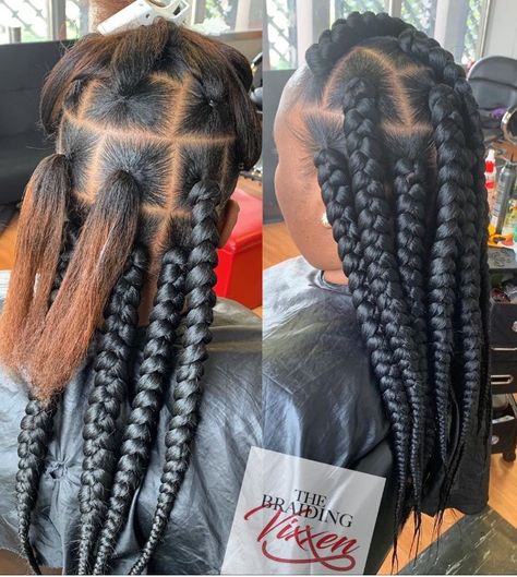 Haircut Styles For Women, Big Box Braids, Big Box Braids Hairstyles, Jumbo Box Braids, Braided Prom Hair, Diy Braids, Braided Cornrow Hairstyles, Braided Hairstyles For Teens, Box Braids Styling