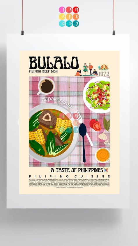 Filipino Food Illustration Art, Filipino Food Poster, Filipino Food Illustration, Filipino Illustration, Filipino Graphic Design, Retro Filipino, Canva Layout, Illustration Food Art, Pagkaing Pinoy