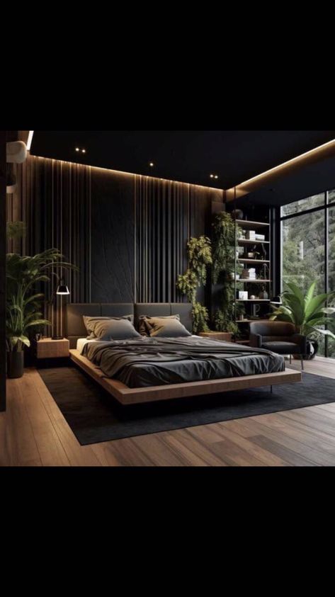 Dark Room Aesthetic Bedroom Luxury, Rustic Bed Design, Diy Modern Bed, Ideas Dormitorio, Dark Bedroom Aesthetic, King Size Bed Designs, Beautiful Bed Designs, Simple Bed Designs, Bed Design Ideas