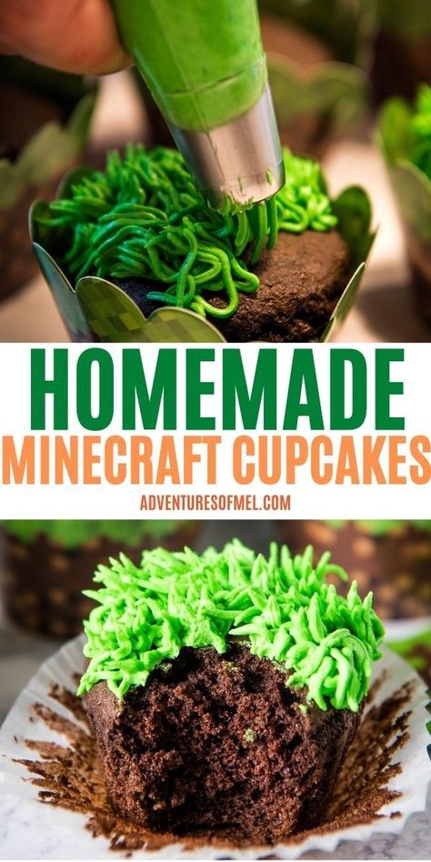 Minecraft Cakepops Ideas, Grass Cupcakes Ideas, Grass Frosting Tip, Mind Craft Cupcakes, Easy Minecraft Cupcakes, Diy Minecraft Cupcakes, Minecraft Birthday Cupcakes, Minecraft Cupcake Ideas, Minecraft Cupcakes Ideas