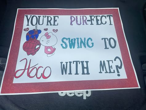 #hellokitty #spiderman #promposal #hocoproposalsideas #prom #homecoming Hoco Spiderman Proposals Ideas, Prom Crafts Ideas, Spider Man Hoco Proposal Poster, Promposal Ideas Hello Kitty, Hoco Proposals To Ask Him, Spider Man Prom Proposal, Prom Proposal Spiderman, Spiderman Promposal Ideas, Coraline Homecoming Proposal