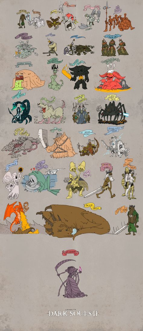 All the bosses of a real good game, Dark Souls 2 pre-DLC. Quite accurate. Hehe. Yes. Dark Souls 2 Art, Dark Souls 2 Bosses, Dark Souls Bosses, Soul Saga, Dark Souls Wallpaper, Dark Souls 2, Praise The Sun, Soul Game, Demon Souls