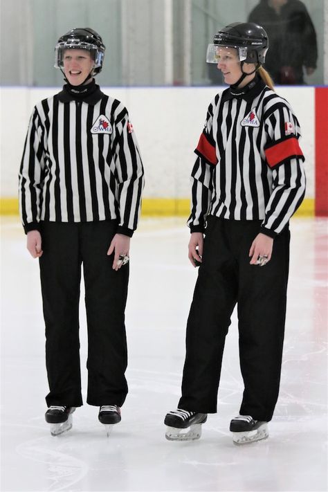 Cassidy and Courtney - Two sisters who let their actions on the ice prove that gender has nothing to do with being a respected referee. Hockey Referee, Two Sisters, Ice Hockey, The Ice, Hockey, Vision Board, Fan, Quick Saves