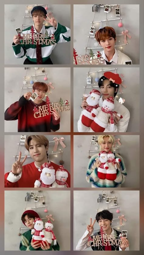 Straykids Christmas Pfp, Silly Christmas Photos, K-pop Christmas, Skzoo Christmas Wallpaper, Stray Kids Wallpaper Christmas, Straykids Christmas Wallpaper, Skz Christmas Wallpaper, Stray Kids Christmas Wallpaper, Christmas Stray Kids