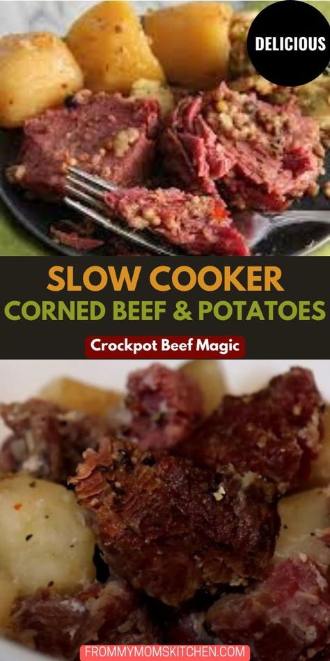 Make dinner a breeze with this one-pot Slow Cooker Corned Beef and Potatoes. Corned Beef And Potatoes, Corned Beef Recipes Slow Cooker, Fall Slow Cooker Recipes, Slow Cooker Corned Beef, Beef Potatoes, Recipes Slow Cooker, Crock Pot Potatoes, Corned Beef Brisket, Slow Cooker Recipes Beef