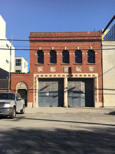 Old brick firehouse in China Basin. San Francisco, CA Dream House Garage, Old Firehouse, Loft Exterior, Pjo Cabins, Warehouse Loft, Converted Warehouse, Brick Store, Miniature Ideas, Shop Space