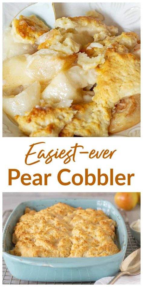 Bisquick Pear Recipes, Weight Watcher Pear Recipes, Pear Cobbler With Bisquick, Asian Pear Cobbler, Diced Pears Recipe, Easy Pear Cobbler With Fresh Pears, Soft Pear Recipes, Pears Recipes Dessert, Baked Pear Dessert