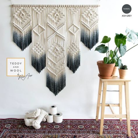 Geometric Macrame, Curtain Macrame, Handmade Wall Hangings, Art Macramé, Macrame Tapestry, Bohemian Wall Hanging, Yarn Craft, Bohemian Tapestry, Bohemian Wall Decor