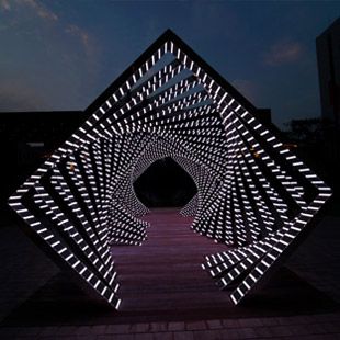 Photowall Ideas, Light Structure, Light Art Installation, Light Tunnel, Organic Structure, Facade Lighting, Colossal Art, Architectural Lighting, Light Sculpture