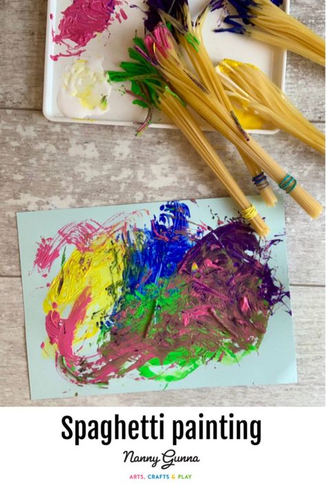 Spaghetti Painting, January Lesson Plans, Diy Busy Board, Sensory Bottles, Painting Activities, Messy Play, Pouring Painting, Toddler Learning Activities, Toddler Learning