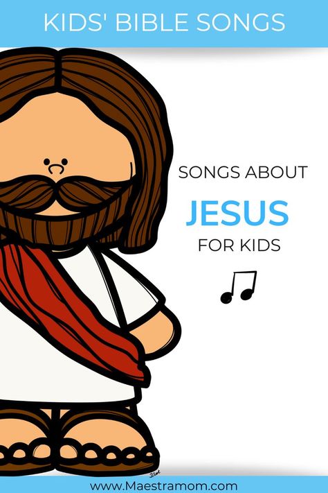 Let's sing Bible songs about Jesus! Discover 11 fun and simple songs to familiar tunes to teach little ones about Jesus. Bible songs for church, home, VBS, Sunday school, and Bible class. Free song downloads. Bible School Songs, Children's Church Songs, Childrens Bible Songs, Bible Songs For Kids, Sunday School Songs, Bible Heroes, Toddler Videos, Simple Songs, Church Songs