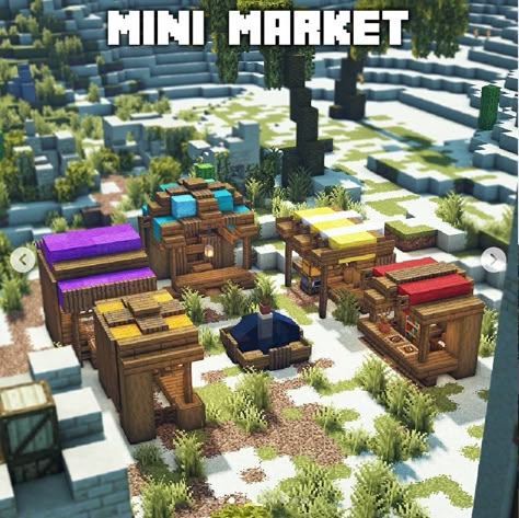 Minecraft Dog Park Ideas, Villager Marketplace Minecraft, Minecraft Village Marketplace, Marketplace Minecraft Ideas, Minecraft Villager Market Stalls, Minecraft Villager Marketplace, Minecraft Flea Market, Minecraft Marketplace Stalls, Armor Shop Minecraft