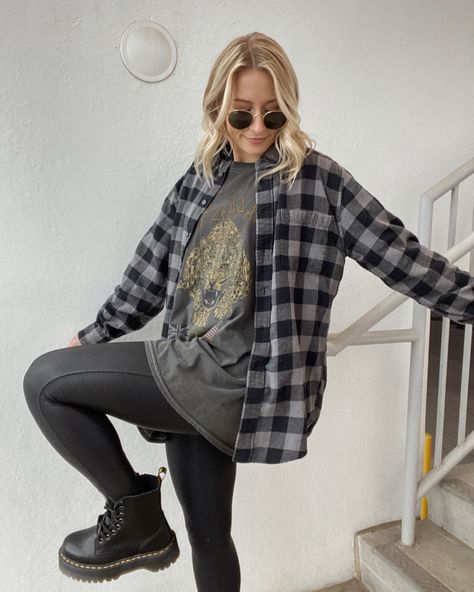 Doc Martens With A Dress, Edgy Sweater Outfits, Fall Outfits Women Grunge, Dr Martens Outfit Winter Casual, Edgy Rainy Day Outfit, Dress And Docs Outfit, Edgy Cold Weather Outfits, Doc Marten Leggings Outfit, Comfortable But Cute Outfits