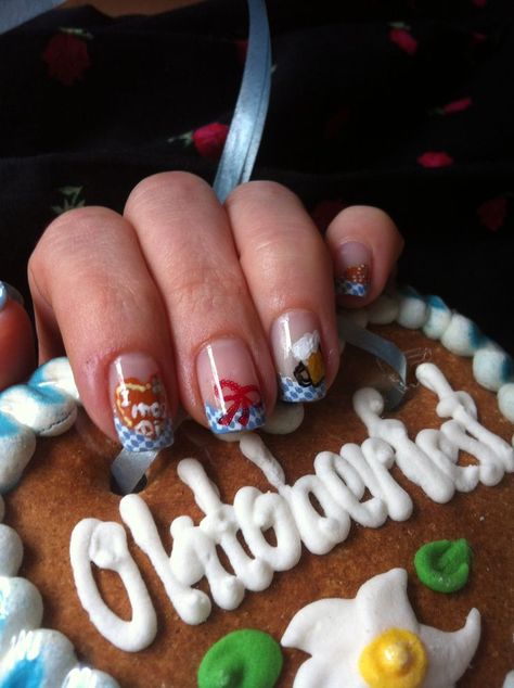 oktoberfest Oktoberfest Nails, Nagel Design, German Oktoberfest, Alsace Lorraine, Beer Theme, Fall Nails, Alsace, Soft Girl, Beauty Nails