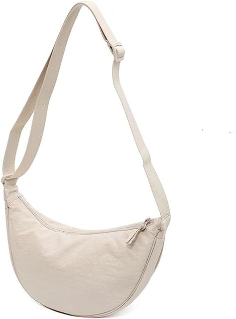 Crossbody Bags for Women & Men. Nylon Crescent Bag Cross Body Bag with Adjustable Strap Solid Color Dumpling Bag for Travel, Work, School or Daily Use. Work Purse, Womens Messenger Bag, Crescent Bag, Dumpling Bag, Small Shoulder Bags, Hobo Crossbody Bag, Handbag Outfit, Girls Purse, Canvas Shoulder Bag