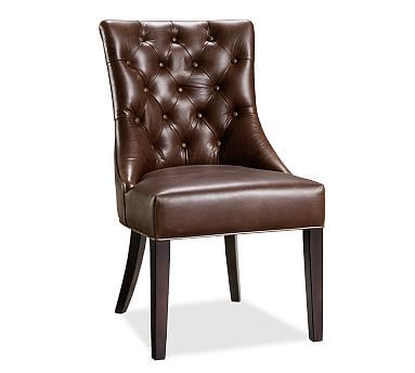 Hayes Tufted Dining Side Chair, Vintage Leather Caramel Tufted Leather Chair, Grey Leather Chair, Dream Dining Room, Tufted Side Chair, Swivel Rocker Recliner Chair, Leather Dining Chair, Tufted Chair, Tufted Leather, Upholstered Side Chair