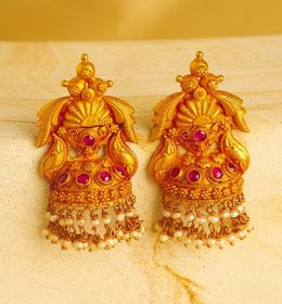 Buttalu Designs, Temple Jewellery Earrings, Simple Gold Earrings, Bridal Necklace Designs, Gold Pearl Jewelry, Antique Necklaces Design, Antique Gold Jewelry Indian, Antique Jewellery Designs, Jewelry Design Drawing