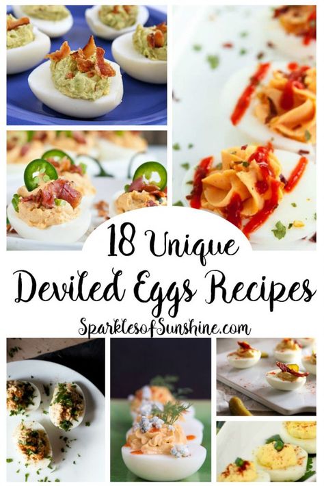 Non Traditional Deviled Eggs, Deviled Eggs Toppings, Different Deviled Egg Recipes, Unique Deviled Eggs Recipe, Deviled Egg Charcuterie Board, Unique Deviled Eggs, Devilish Eggs, Eggs Dishes, Traditional Deviled Eggs