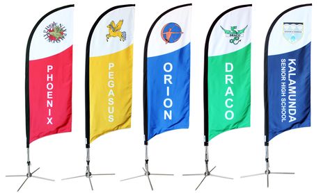 Complete your set of sporting team flags with Star Outdoor. Generate school pride, team spirit and enthusiasm in your school. Call Star Outdoor on 1300 721 8777 or visit their website at www.staroutdoor.com.au School Flag, School Gallery, Banner Inspiration, School Entrance, Branding Ideas, School Pride, Flag Logo, Logo Images, Flag Design