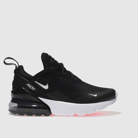 Inspired by the icons of the Air collection, this Nike kids' trainer packs a punch for active little feet. Crafted with a black mesh upper, the man-made Air Max 270 boasts supportive overlays, a transparent Max Air heel panel and dual-density cushioning. UPPER: Man-made & mesh,LINING: Fabric,MIDSOLE: Dual-density,OUTSOLE: Rubber,Please note that sole branding may varycolour : Black & White Product code : 2603037260 White Air Max 270, Ariana Grande Profile, Nike Air Max Kids, Nike Air Max 270 Black, Cute Converse Shoes, Nike Kids Shoes, Black White Nike, Nike Air Max White, Black And White Trainers