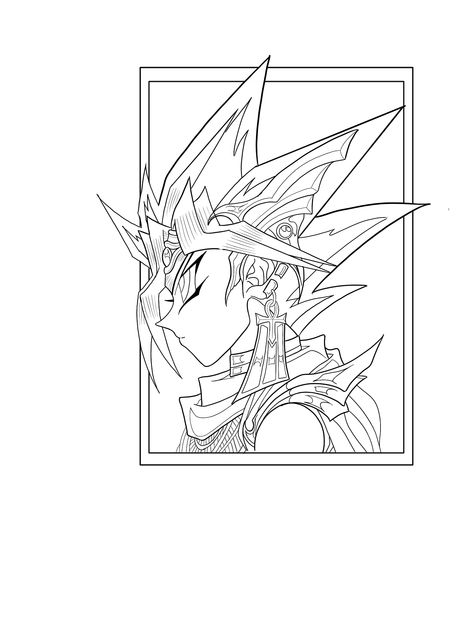 Yugioh Coloring Pages, Yugioh Tattoo Design, Yu Gi Oh Tattoo Ideas, Yu Gi Oh Tattoo, Yugioh Manga, Yugioh Tattoo, Atem Yugioh, Tattoo Ideas Sketches, Flash Drawing