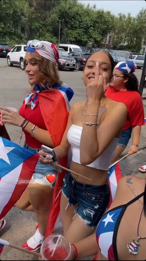 Dominican Parade Outfit Ideas, Pr Parade Outfit, Puerto Rico Parade Outfits, Puerto Rican Festival Outfits, Boricua Fashion, 4th Of July Fits Black Women, Puerto Rican Parade Outfit, Puerto Rican Baddie Outfits, Puerto Rican Day Parade Outfit