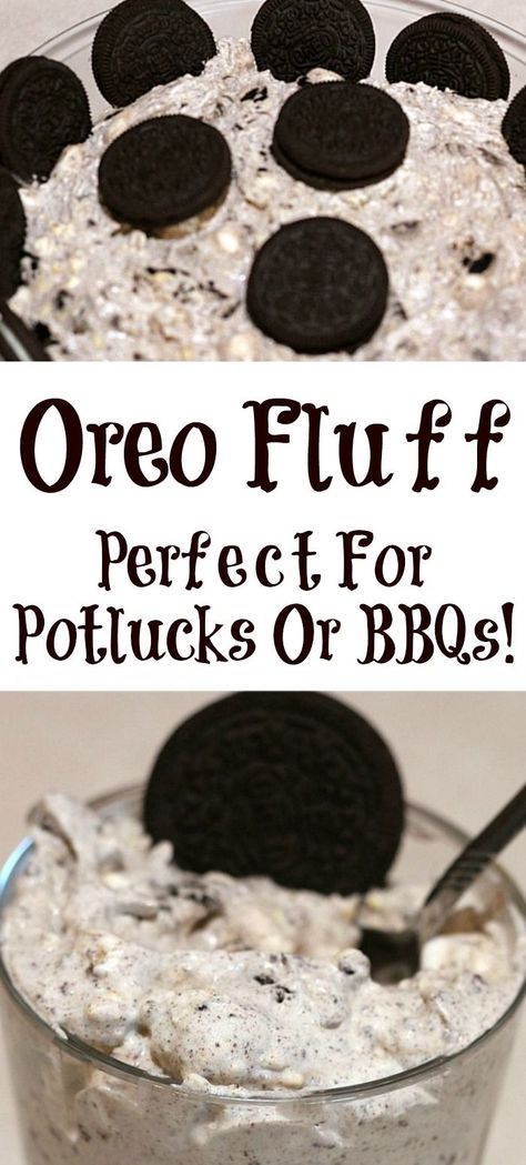 Potluck Dessert, Cupcakes Oreo, Oreo Fluff, Dessert To Make, Dessert Oreo, Oreo Cream, Tiramisu Dessert, Potluck Desserts, Fluff Recipe