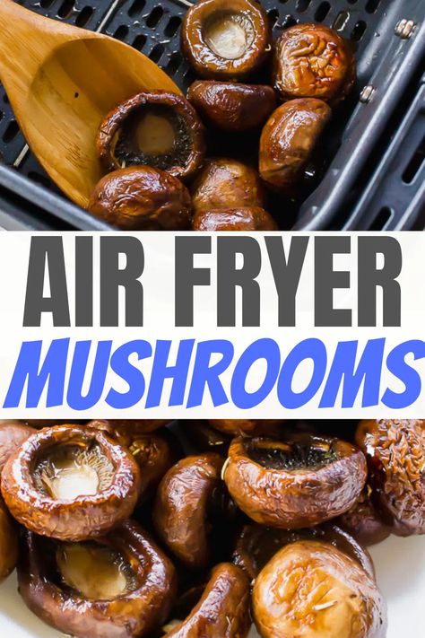 Mushroom caps marinated in a savory balsamic vinegar mixture come out of the air fryer perfectly cooked and irresistibly delicious in just a few minutes. Balsamic Air Fryer mushrooms will be your go-to side dish from now on! #air fryer #sidedish Air Fryer Mushrooms, Air Fryer Vegetable Recipes, Air Fryer Vegetable, Air Fryer Vegetables, Air Fryer Foods, Best Air Fryer Recipes, Marinated Mushrooms, The Best Air Fryer, Air Fried Food