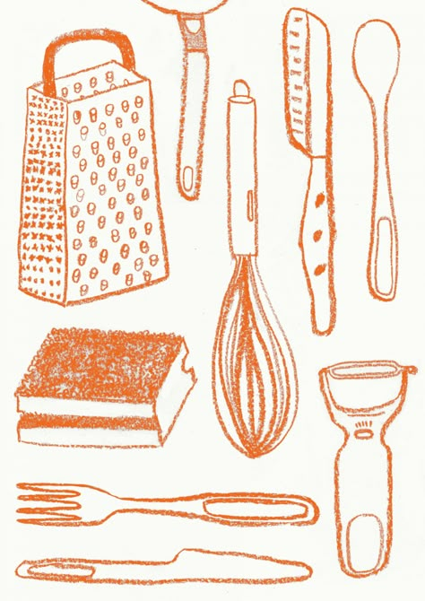 Maisy Summer's charming illustrations for a new cookbook that showcases 'creative meals on a budget' | Creative Boom Recipe Design Layout, Recipe Book Illustration Cover Design, Hand Drawn Cookbook, Meal Illustration, Cookbook Cover Illustration, Graphic Design Cookbook, Maisy Summer Illustration, Handmade Cookbook, Soup Illustration