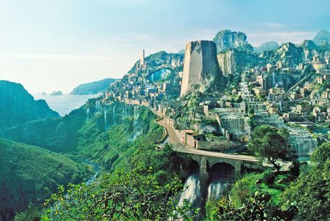 After scouring the world, producers chose this as the setting for the fictional island of Themyscira. Wonder Woman Aesthetic, Dc Movies, Outside World, Paradise Island, Filming Locations, Tropical Islands, Dc Universe, Amalfi Coast, Fantasy World