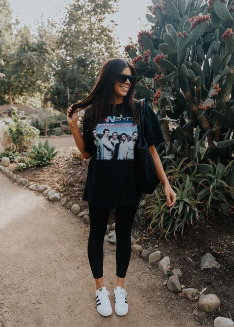 Graphic tee SALE!!! | Mint Arrow Oversized T Shirt And Leggings, Tee Fashion Outfits, Band Tee Leggings Outfit, Oversized Band Tee Outfits Summer, Graphic Tee Inspo Outfits, Tees And Leggings Outfit, T Shirts And Leggings Outfit, Band Tee And Leggings Outfit, Tshirts Outfits Ideas