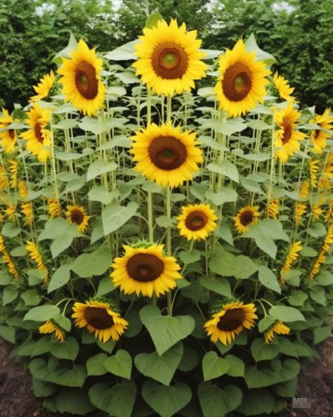 Wisconsin Landscaping Ideas Front Yards, Sunflower House Garden, Sunflower Patch Garden, Sunflower Support Ideas, Sunflower Planting Ideas, Sunflower Ring Garden, Sunflower Circle Garden, Circle Garden Ideas, Sunflower Garden Backyard