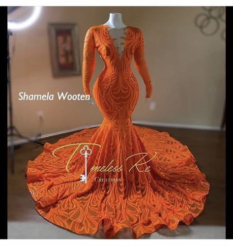 Orange Homecoming Dresses, Orange Prom Dresses, Prom Inspiration, Mermaid Prom Dresses Lace, Prom Dresses Black, Prom Girl Dresses, Prom Dresses Yellow, Senior Prom Dresses, Prom Style