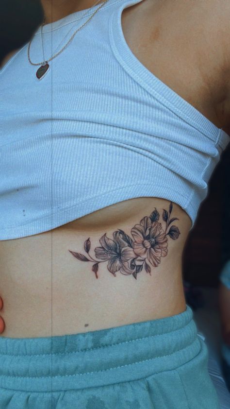 Ribcage Tattoo Cover Up Ideas, Women Rib Tattoo Side Tat Cover Up, Dark Rib Tattoo, Ribcage Cover Up Tattoos For Women, Women’s Rib Tattoo Cover Up, Cover Up Tattoos For Women Hip, Rib Tattoo Cover Up Ideas For Women, Cute Coverup Tattoos, Hip Tattoos Women Cover Up