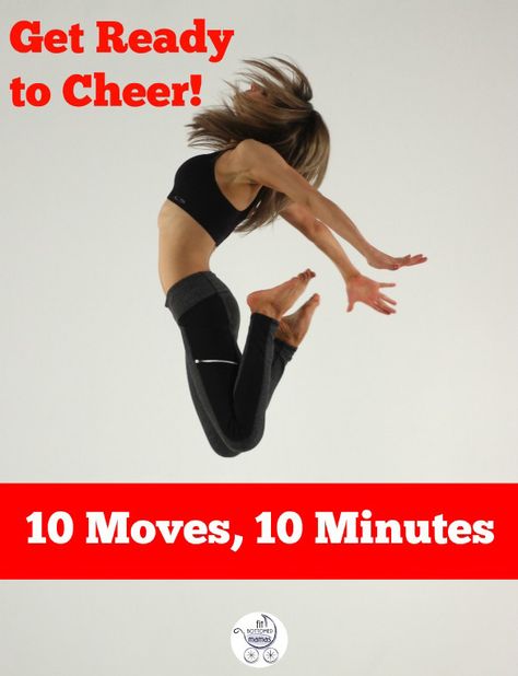 10 moves, 10 minutes? This workout will cheer you right up! Cheer Workouts For Beginners, Cheer Abs, Exercise Examples, Weighted Core Workout, Cheer Moves, Cheerleading Workouts, Month Workout Challenge, Cheer Workouts, Arm Workouts