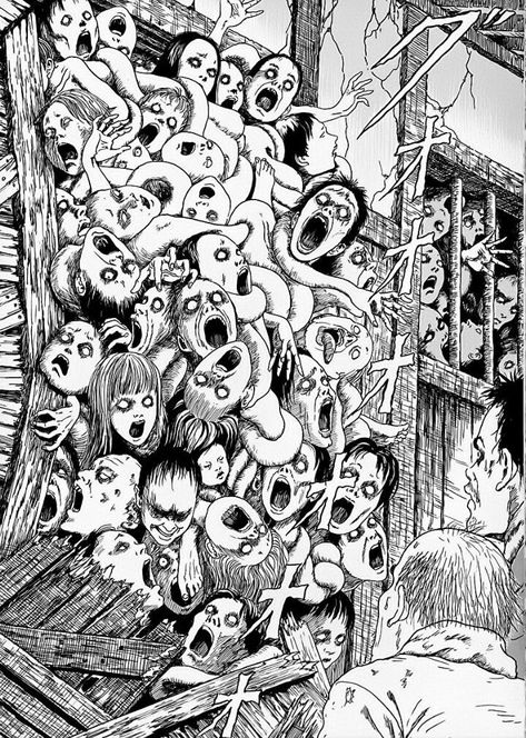 The Scariest Movie, My Pronouns, Japanese Horror, رعب نفسي, Cosmic Horror, Junji Ito, I Love U, Dark Art Illustrations, Scary Art