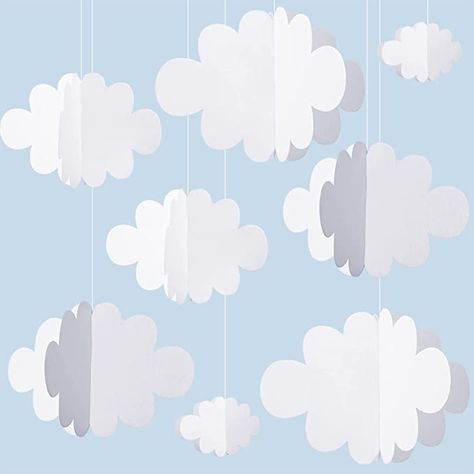 Cloud Party Decorations, Cloud Bedroom, Cloud Party, 3d Clouds, Cloud Ceiling, Paper Clouds, Hanging Clouds, Cloud Decoration, Cloud Shapes