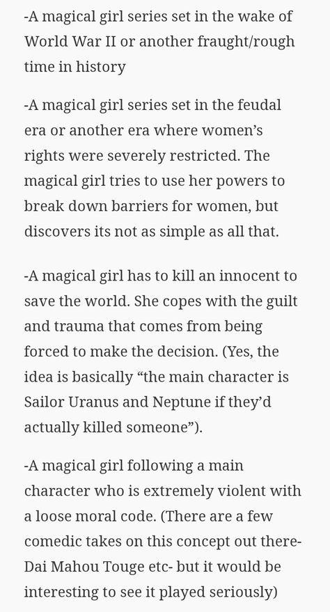 Dark magical girl story ideas by Lady Love And Justice on WordPress Dark Plot Ideas, Plot Ideas, Writing Romance, Rough Times, Sailor Uranus, Romance Stories, Story Prompts, Girls Series, Writing Stuff