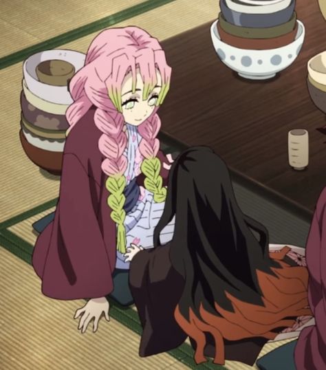 Demon Slayer Pink Haired Girl, Nezuko Season 3, Swordsmith Village, Girl With Pink Hair, Kanroji Mitsuri, Instagram Cartoon, Hot Mommy, Drawing Base, Nature Aesthetic