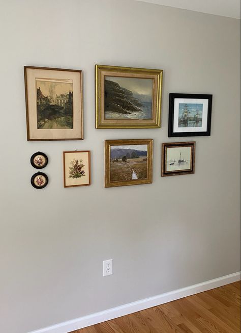 Vintage Picture Frame Wall Collage, Cottage Wall Collage, Antique Frame Collage Wall, Photo Frame Collage Wall, Collage Behind Couch, Vintage Photo Wall Collage, Corner Wall Collage, Living Room Collage, Above Bed Gallery Wall