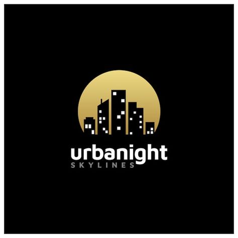 Night City Skyline, Skyline Logo, Property Branding, Property Logo, Modern Skyscrapers, Real Estate Logo Design, City Logo, Estate Logo, Realtor Logo