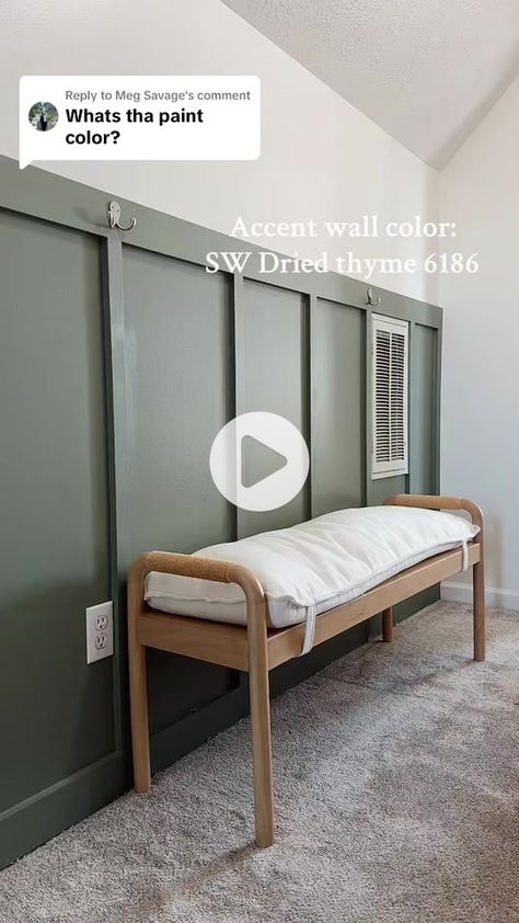 dried thyme sherwin williams accent wall｜TikTok Search Wherein Williams Dried Thyme, Dark Sage Accent Wall, Sw Green Earth, Sherwin Williams Dried Thyme Cabinets, Three Color Wall, Meadow Sage Sherwin Williams, Dried Thyme Sherwin Williams Bedroom, Green Living Room Accent Wall, Thyme Sherwin Williams