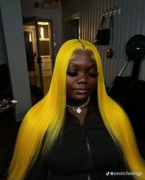 Yellow Lace Front Wig, Yellow Wig, Hairstyles List, Frontal Wig Hairstyles, Beauty Photoshoot, Dope Hairstyles, Yellow Hair, Front Lace Wigs Human Hair, Love Hair