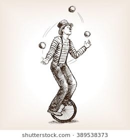 Ride Drawing, Circus Man, Circus Performance, Steampunk Circus, Circus Illustration, Retro Circus, Dark Circus, Carnival Circus, Unicycle