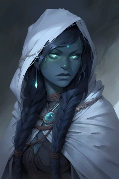 Svirfneblin Druid Deep Gnome Female, Female Water Genasi, Dnd Water Genasi Female, Water Druid, Water Genasi Druid, Sea Druid, Sea Elf Dnd, Yuan-ti Pureblood Female, Dnd Viking