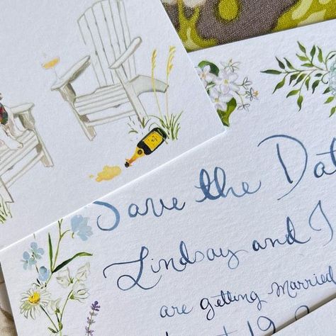 Julie King on Instagram: "We snuck in a lot of little details on Lindsay and Ian’s Save the Date 🍾" Julie King, Wedding Paper, Save The Date, Getting Married, Wedding Stationery, Stationery, Instagram Photos, Photo And Video, On Instagram