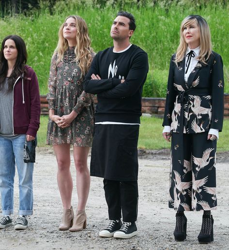 These ‘Schitt’s Creek’ Halloween Costumes Will Make Every True Fan Say, ‘Ew, David’countryliving Alexis Schitts Creek Outfits, Moira Rose Outfits, Fun Costume Ideas, Schitt Creek, Floppy Wool Hat, Rosebud Motel, Rose Costume, Dan Levy, Alexis Rose