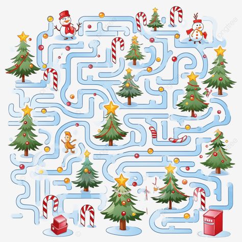 winter maze for children preschool christmas activity worksheet home schooling labyrinth game maze Maze Game Design Ideas, Maze Game Design, Christmas Game For Preschoolers, Christmas Puzzles For Kids, Preschool Christmas Games, Christmas Maze, Labyrinth Game, Preschool Christmas Activities, Maze Worksheet