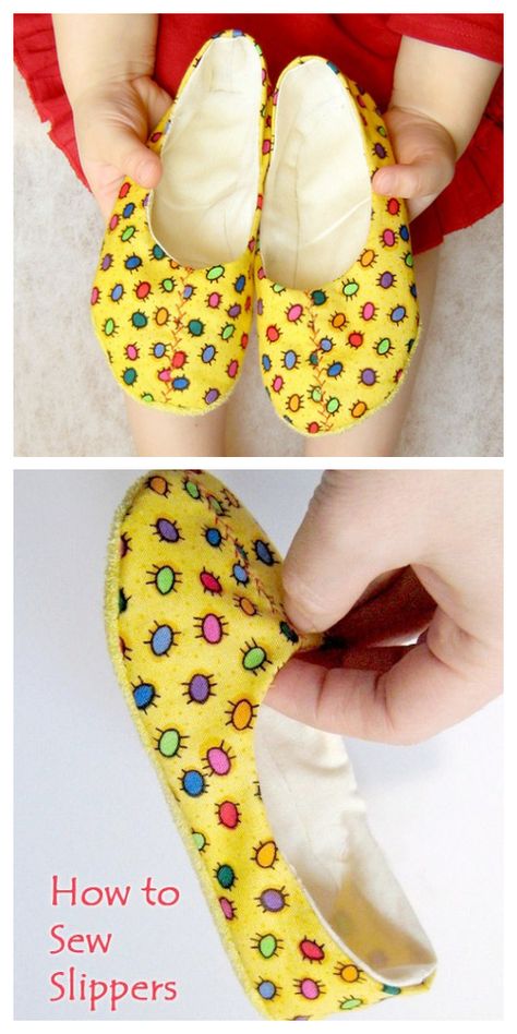 Fabric Shoes Pattern, Free Slippers Pattern, Kimono Slippers Free Pattern, Fleece Slippers Diy Free Pattern, Diy House Shoes, How To Make Slippers Non Slip, Diy Slippers Pattern, Slippers Sewing Pattern, Sew Slippers